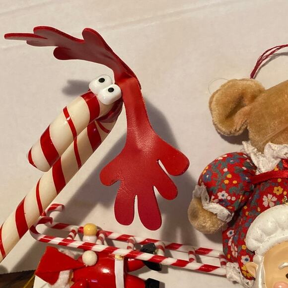 Ornament Bundle Lot Candy Cane Avon Mouse Gingerbread 1990 Elves Santa SeeSaw - Picture 8 of 10
